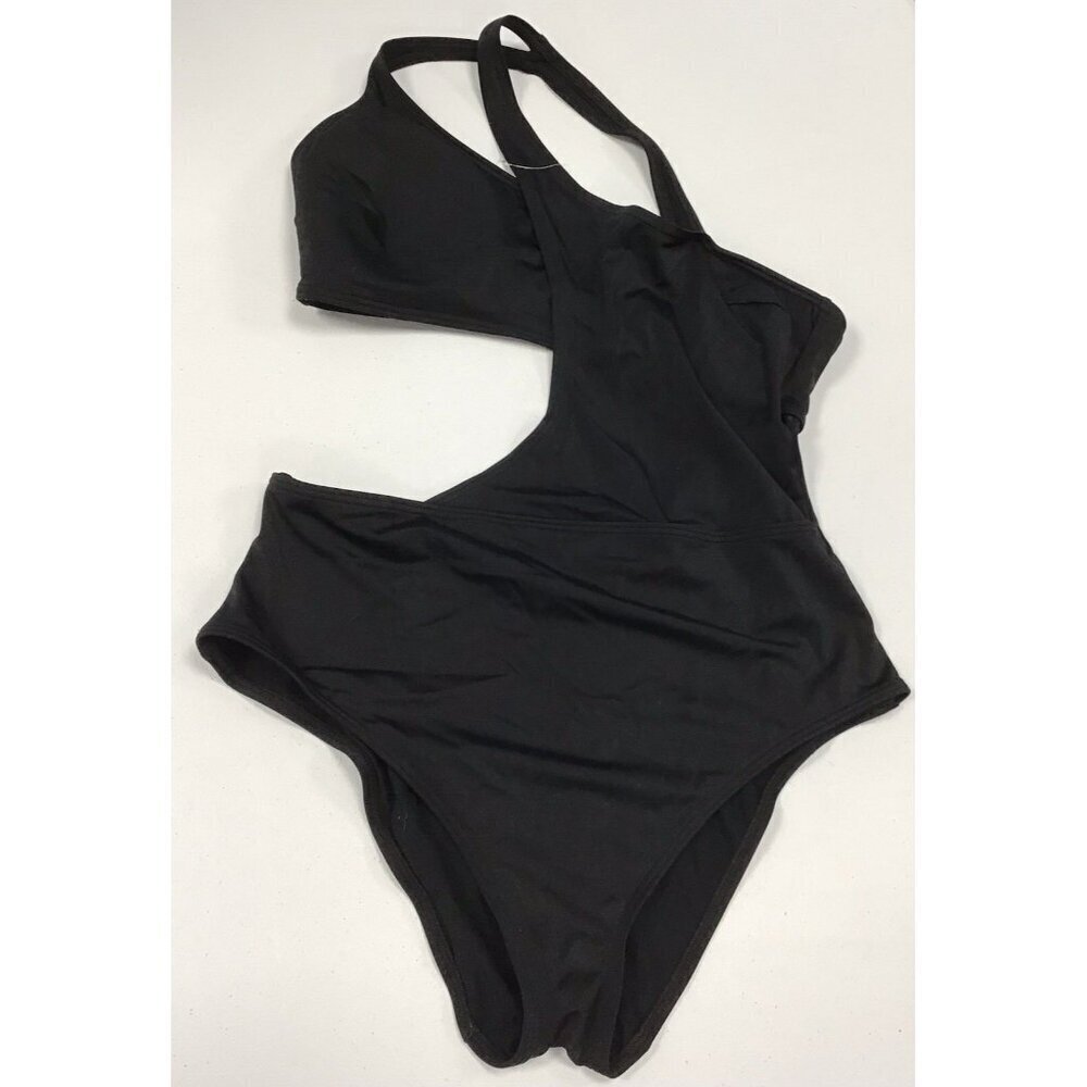 Adore Me One Piece Swimsuit Alaine Contour Black Large Bathing Suit Open 🩶 - Picture 1 of 3